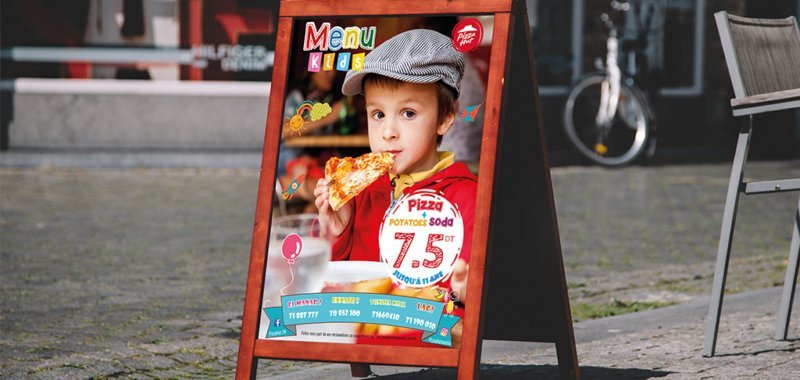 Chevalet Menu kids Pizza Hut